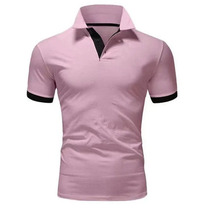Men's Short Sleeve Contrasting Collar Polo Shirt