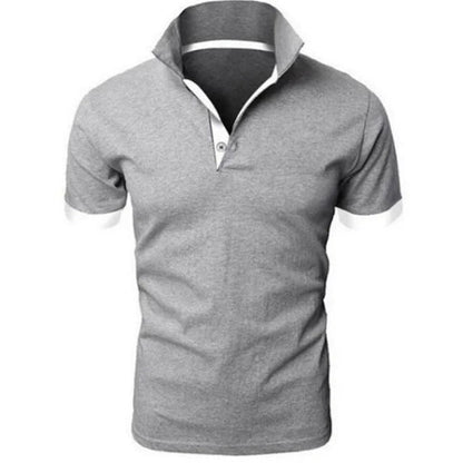 Men's Short Sleeve Contrasting Collar Polo Shirt