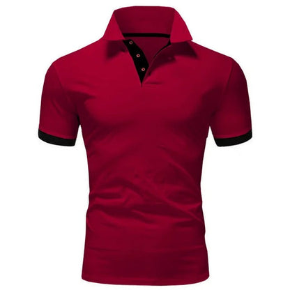 Men's Short Sleeve Contrasting Collar Polo Shirt