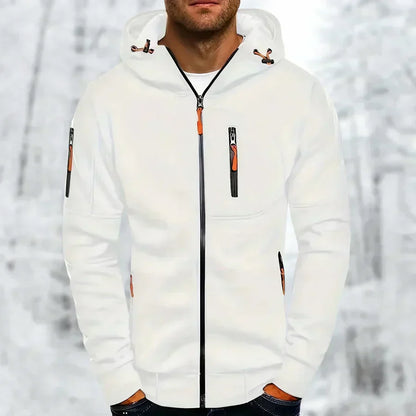 Zip-Front Hoodie with Textured Details and Zippered Pockets