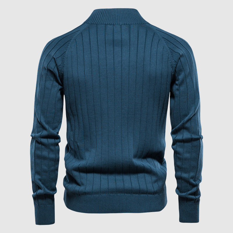 Men's Textured Full-Zip Comfort Cardigan