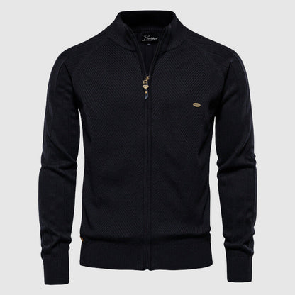 Men's Textured Full-Zip Comfort Cardigan