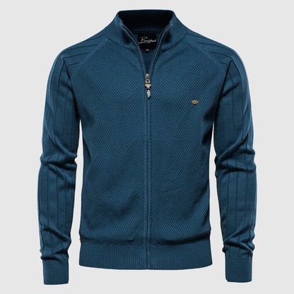 Men's Textured Full-Zip Comfort Cardigan