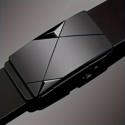 Niki | Men’s genuine leather belt with automatic buckle – Classic adjustable big game belt