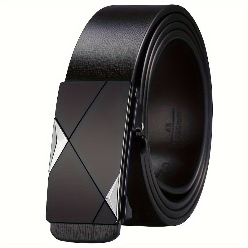 Niki | Men’s genuine leather belt with automatic buckle – Classic adjustable big game belt