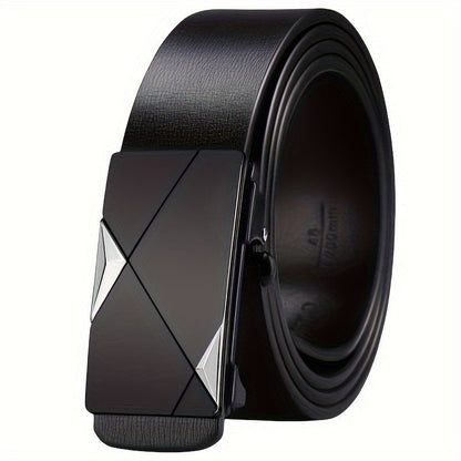 Niki | Men’s genuine leather belt with automatic buckle – Classic adjustable big game belt