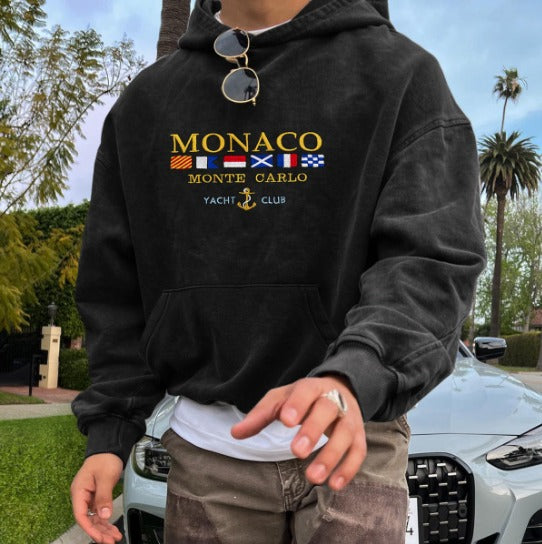 Men's graphic hoodie with nautical club design