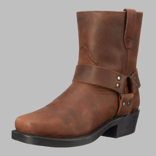 Durable Leather Harness Boots