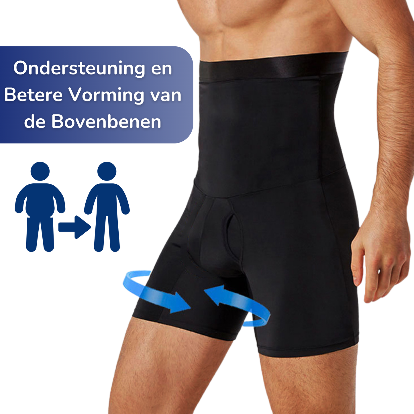 Men's High-Waisted Support Compression Shorts