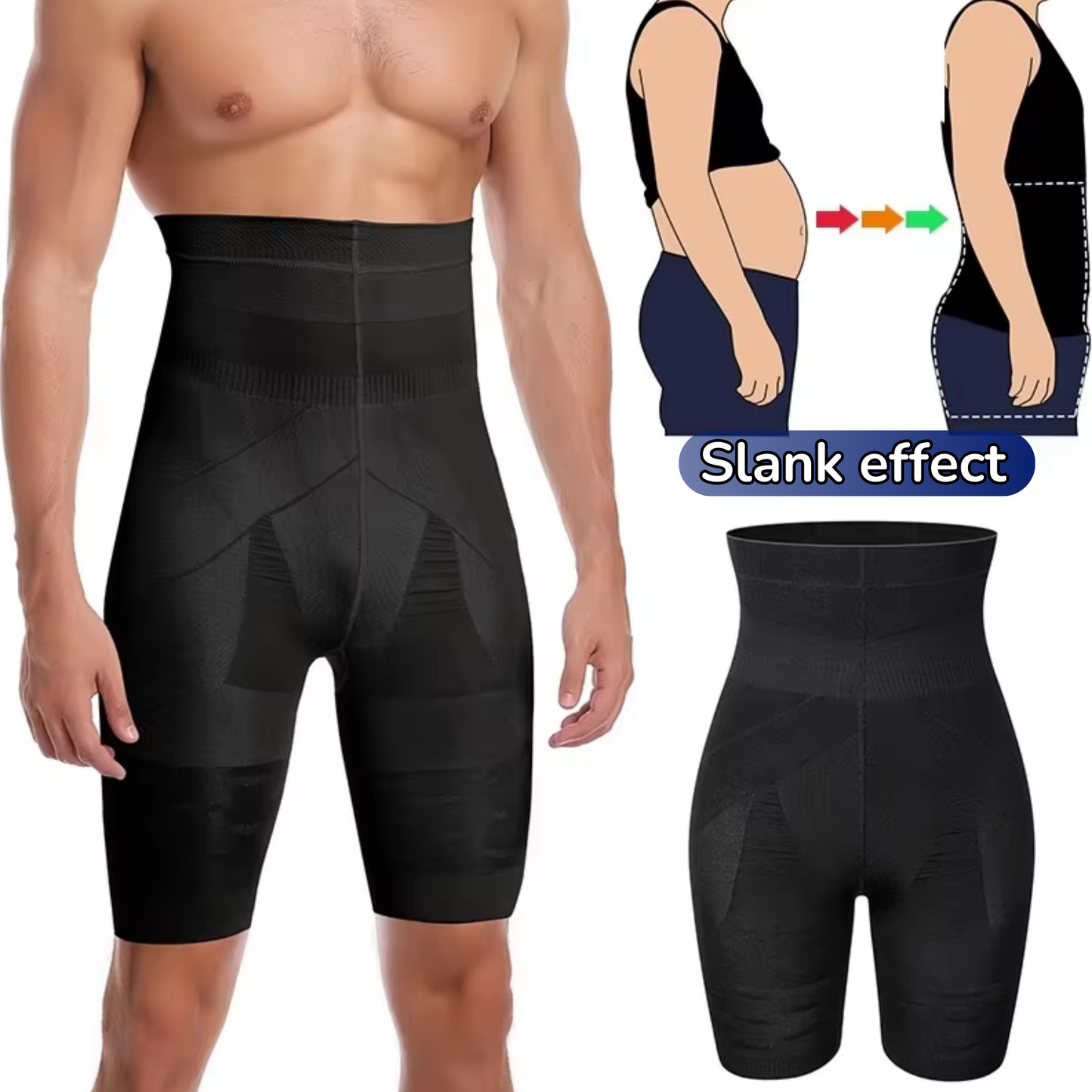 Men's High-Waisted Support Compression Shorts