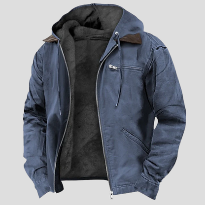 Men's Hooded Sherpa Lined Winter Jacket