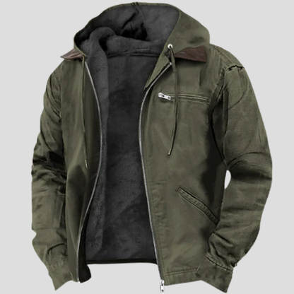 Men's Hooded Sherpa Lined Winter Jacket