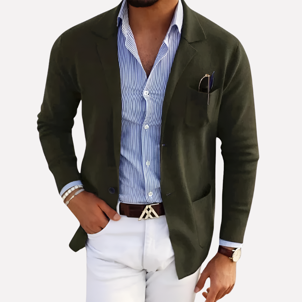 Men's Textured Knit Blazer Jacket