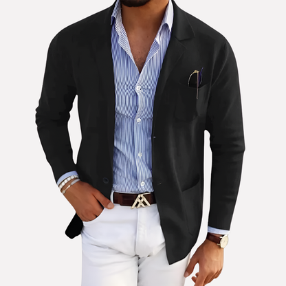 Men's Textured Knit Blazer Jacket