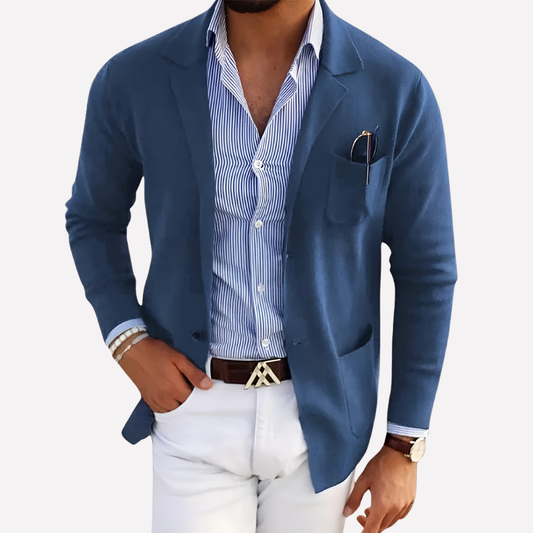 Men's Textured Knit Blazer Jacket