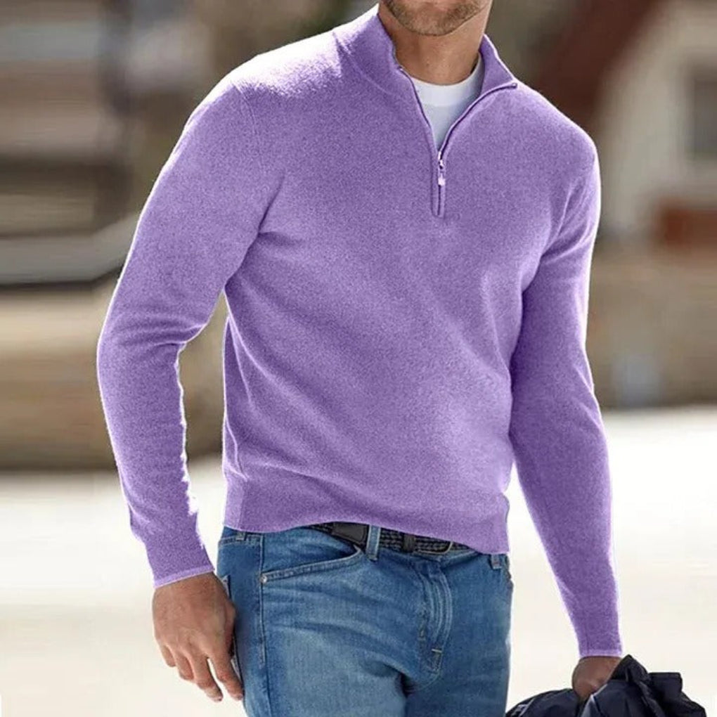 Men's Knit Zipper Neck Sweater
