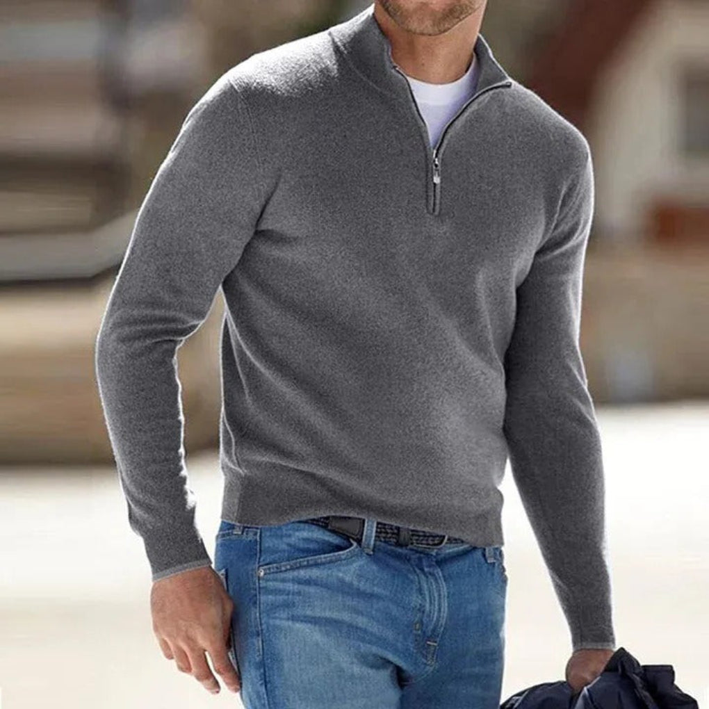 Men's Knit Zipper Neck Sweater