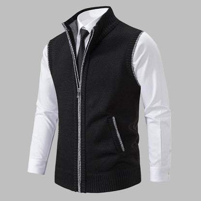 Refined Knitted Zip-Up Vest