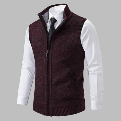 Refined Knitted Zip-Up Vest