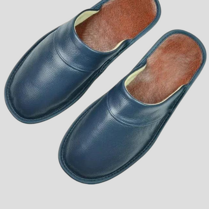 Mens Leather Mules with Cushioned Insole