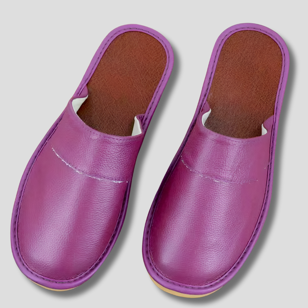 Mens Leather Mules with Cushioned Insole