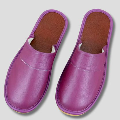 Mens Leather Mules with Cushioned Insole