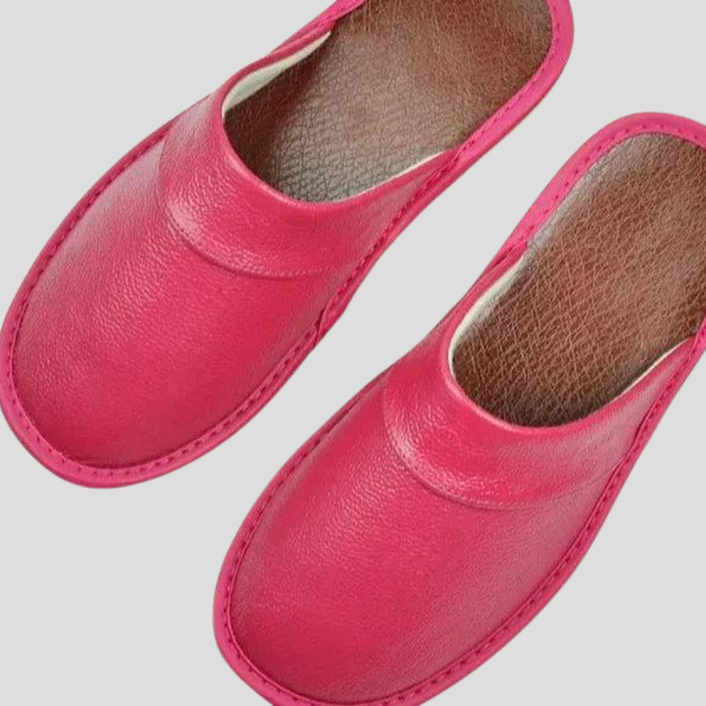 Mens Leather Mules with Cushioned Insole