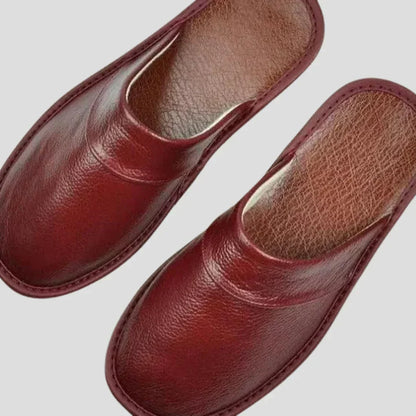 Mens Leather Mules with Cushioned Insole