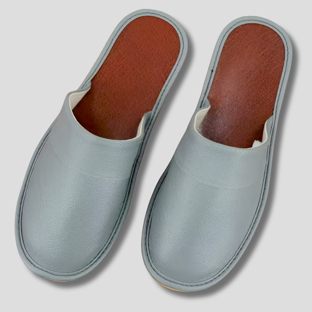 Mens Leather Mules with Cushioned Insole
