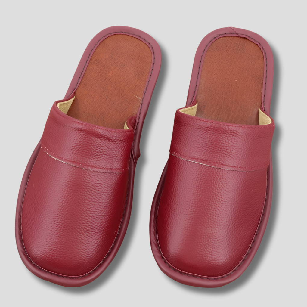 Mens Leather Mules with Cushioned Insole