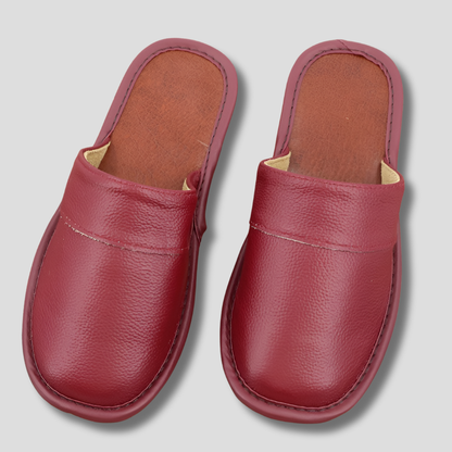 Mens Leather Mules with Cushioned Insole