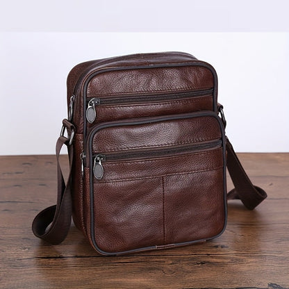 Niki | Men’s Leather Shoulder Bag | Genuine Cowhide Crossbody | Adjustable Strap