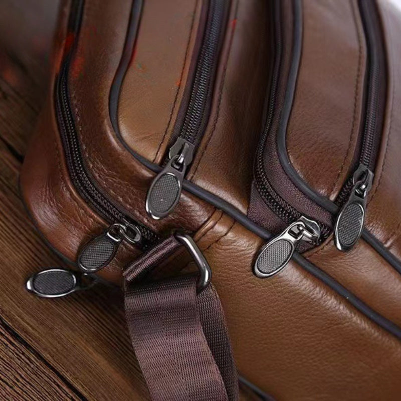 Niki | Men’s Leather Shoulder Bag | Genuine Cowhide Crossbody | Adjustable Strap