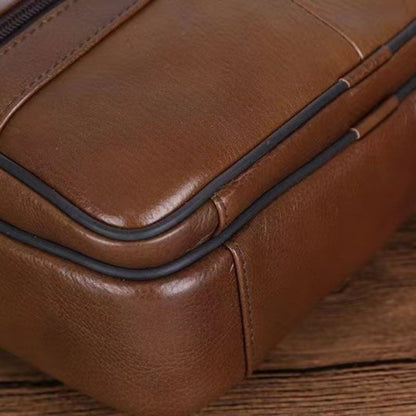 Niki | Men’s Leather Shoulder Bag | Genuine Cowhide Crossbody | Adjustable Strap