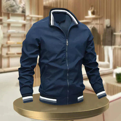 Lightweight Striped Bomber Jacket