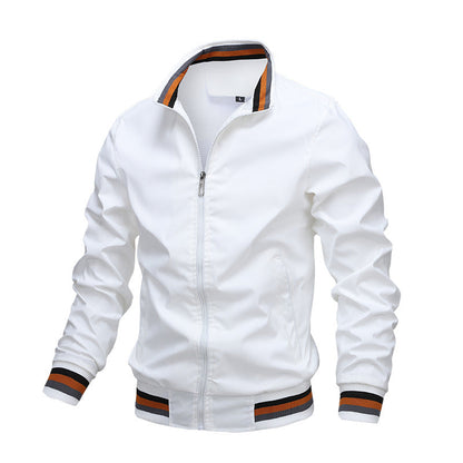 Lightweight Striped Bomber Jacket