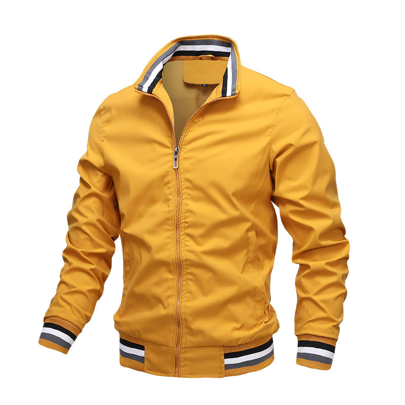 Lightweight Striped Bomber Jacket