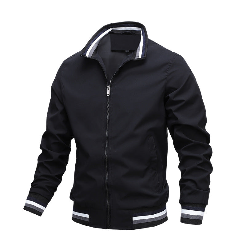 Lightweight Striped Bomber Jacket