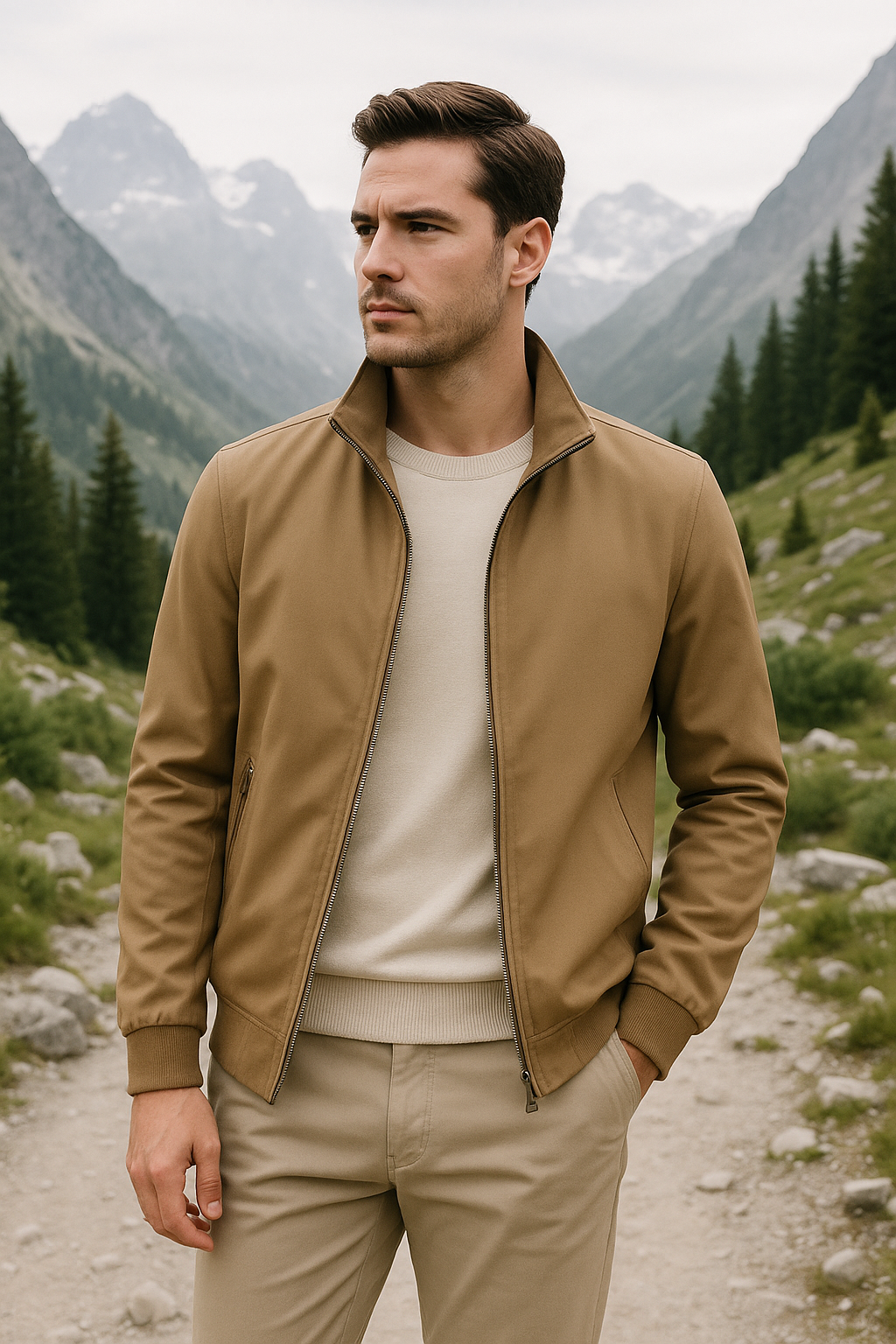 Lightweight Wind-Resistant Bomber Jacket