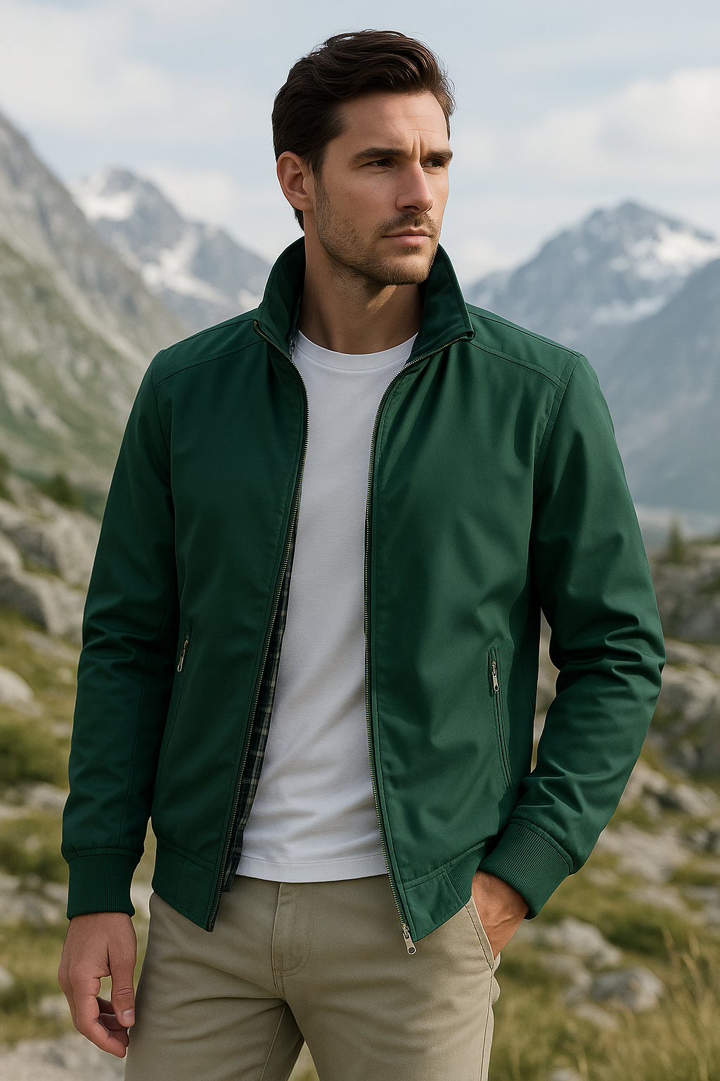 Lightweight Wind-Resistant Bomber Jacket