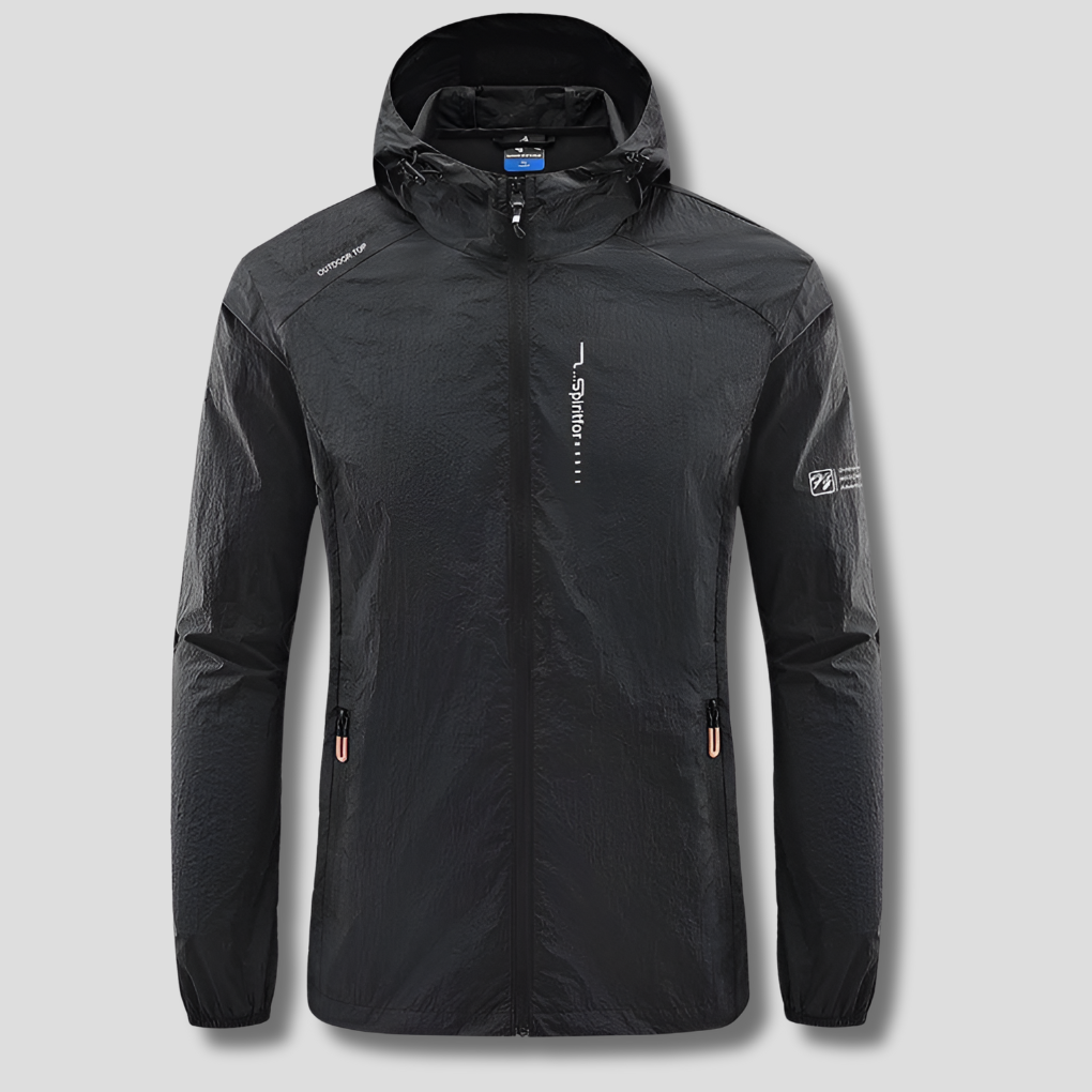 Men's Lightweight Hooded Windbreaker Jacket