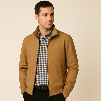 Men's Zip-Front Windbreaker Bomber Jacket