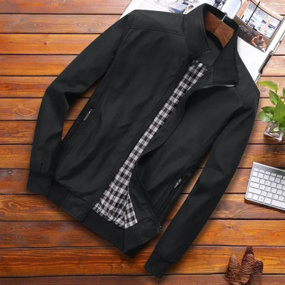 Men's Zip-Front Windbreaker Bomber Jacket