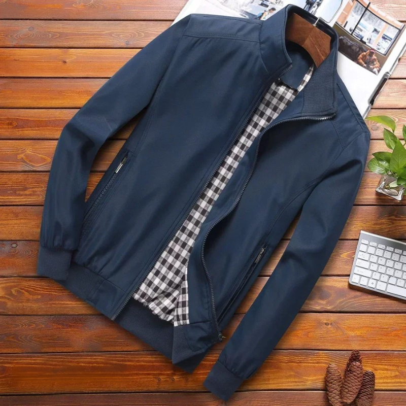 Men's Zip-Front Windbreaker Bomber Jacket