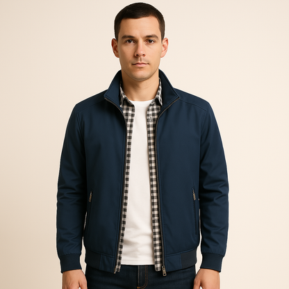 Men's Zip-Front Windbreaker Bomber Jacket