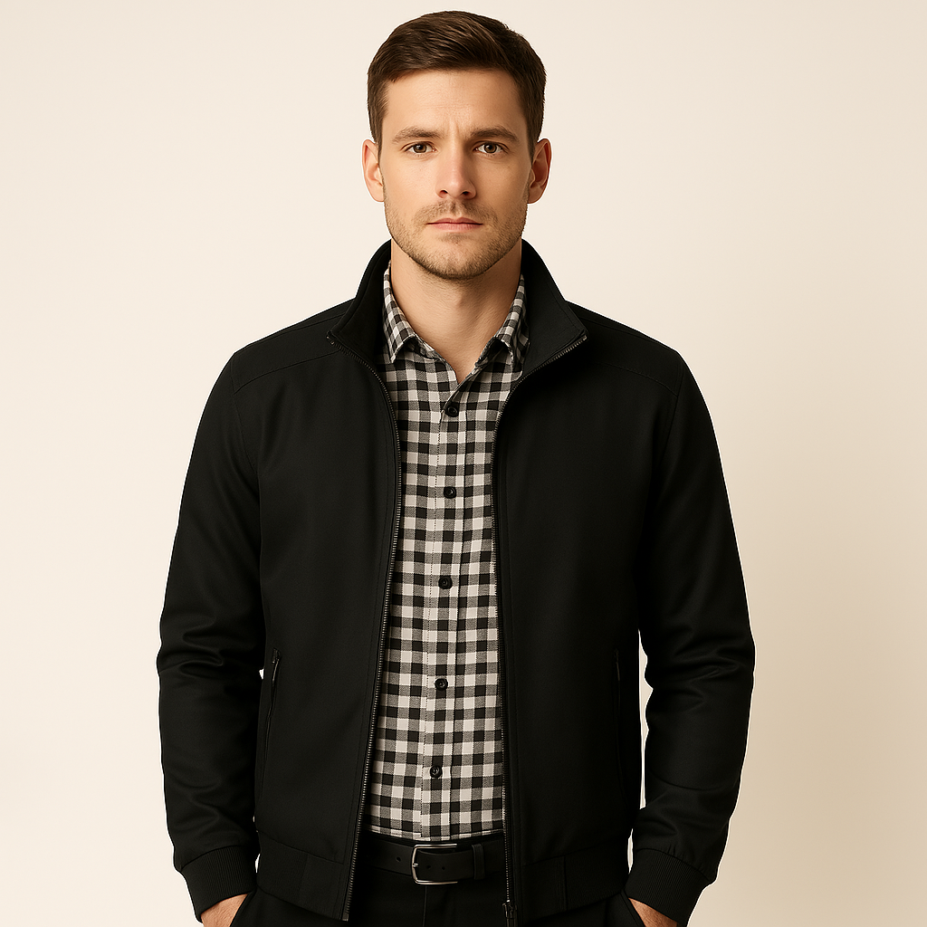Men's Zip-Front Windbreaker Bomber Jacket