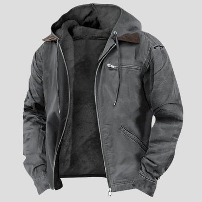 Men's Insulated Hooded Jacket for Cold Weather