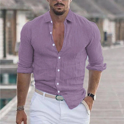 Men's Breathable Linen Relaxed Fit Shirt