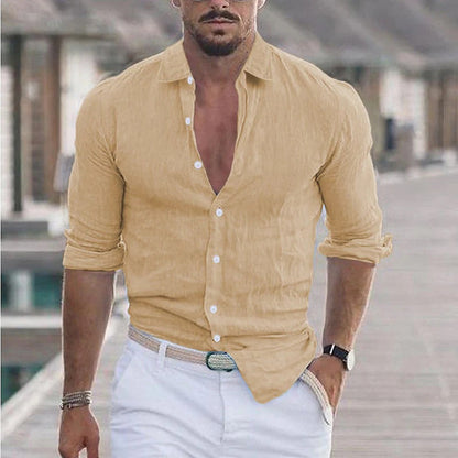 Men's Breathable Linen Relaxed Fit Shirt