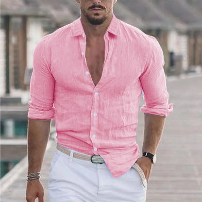 Men's Breathable Linen Relaxed Fit Shirt